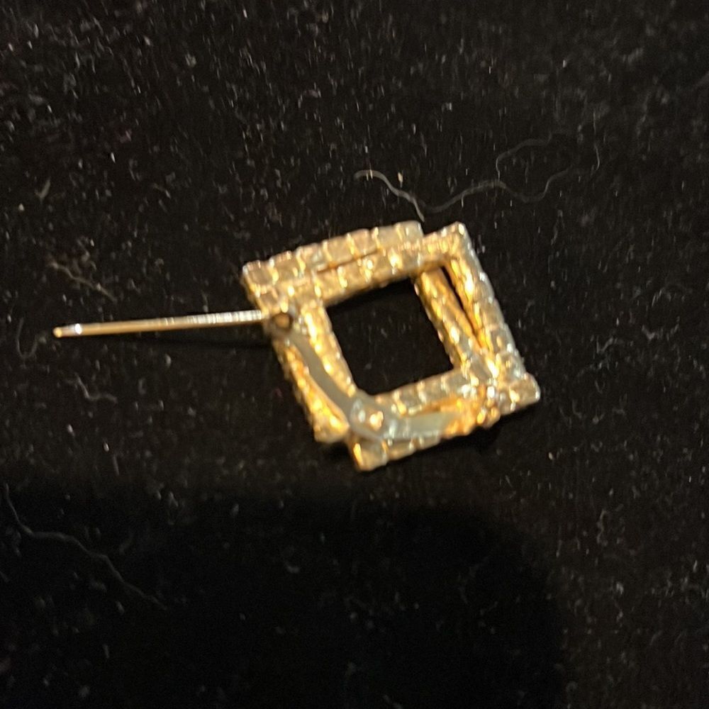 Colorful Square Rhinestone Pin Brooch. Geometric Shape Vintage - Picture 3 of 3